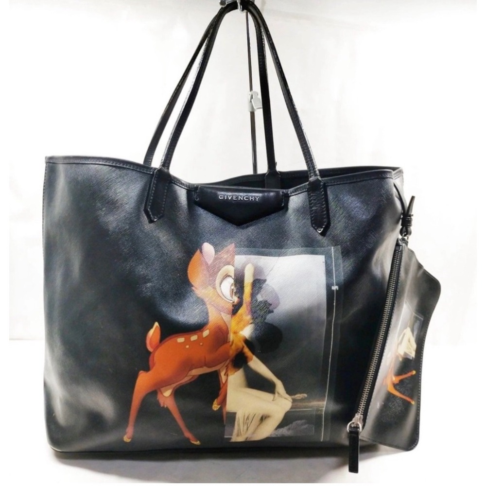 Givenchy Bambi Antigona Tote Bag Black Disney Collaboration Large‎ with Pouch